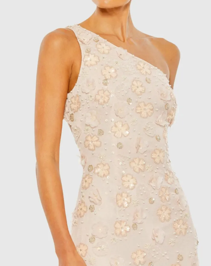 Best Sellers Mac Duggal Women Embellished One Shoulder Strappy Trumpet Gown Blush Best Sellers Mac Duggal Women Embellished One Shoulder Strappy Trumpet Gown Blush