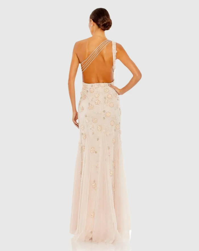 Best Sellers Mac Duggal Women Embellished One Shoulder Strappy Trumpet Gown Blush Best Sellers Mac Duggal Women Embellished One Shoulder Strappy Trumpet Gown Blush
