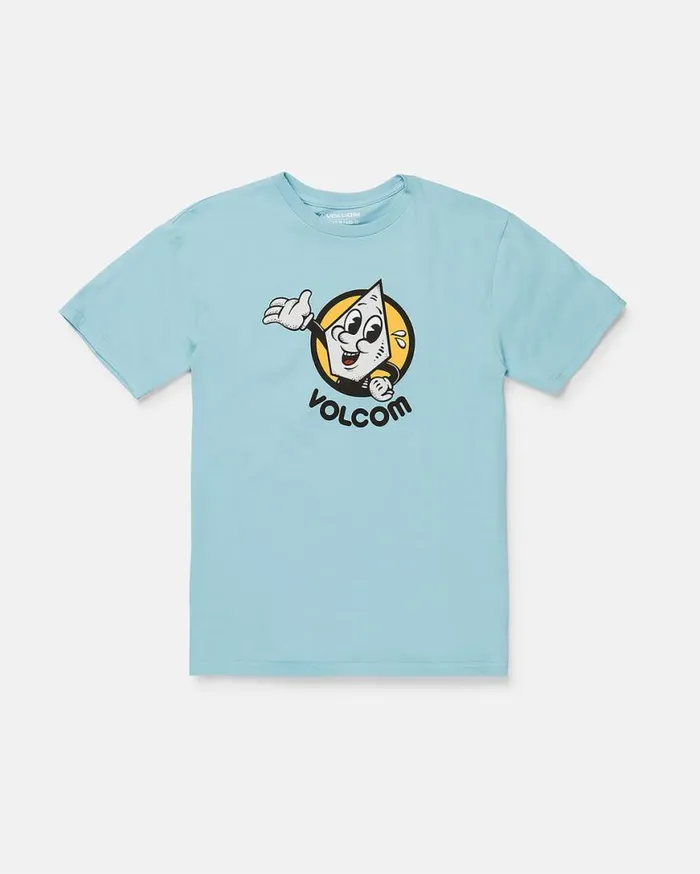 Big Boys Mr Stone Short Sleeve Tee 8211 Sea Blue Kids Volcom TShirts and Tanks