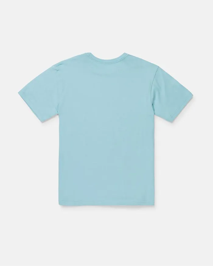 Big Boys Mr Stone Short Sleeve Tee 8211 Sea Blue Kids Volcom TShirts and Tanks