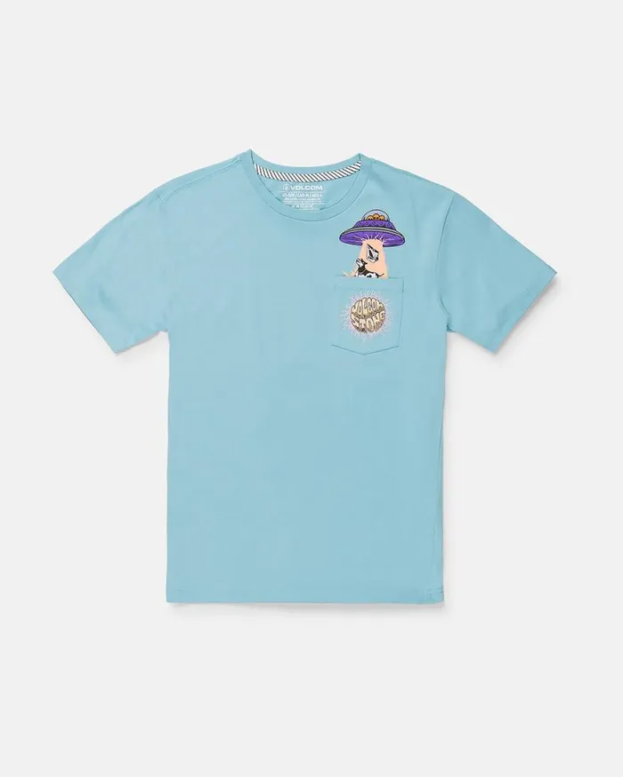 Big Boys Udder Space Short Sleeve Tee 8211 Sea Blue Kids Volcom TShirts and Tanks