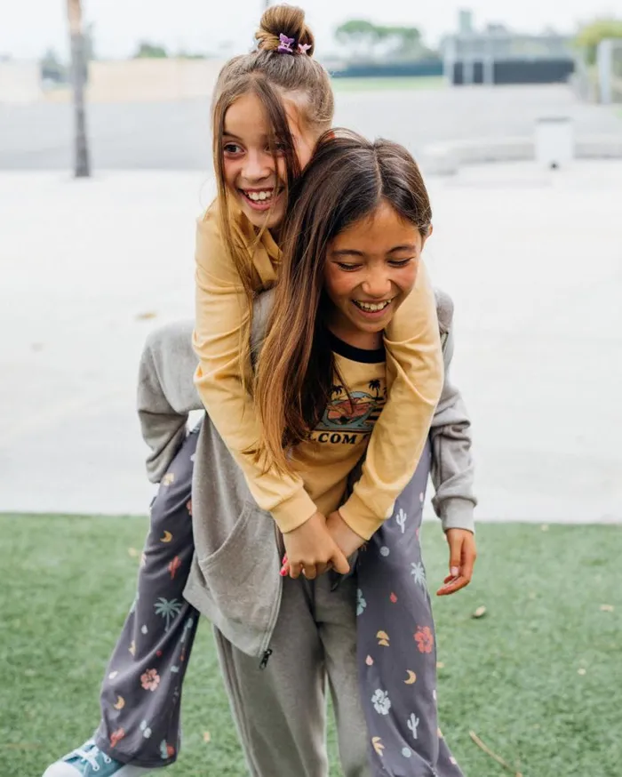 Big Girls Made From Stoke Long Sleeve Tee 8211 Sand Kids Volcom TShirts and Tanks