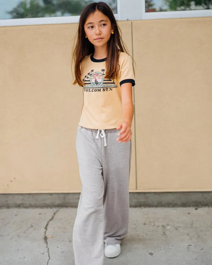 Big Girls Meet Me Short Sleeve Tee 8211 Sand Kids Volcom TShirts and Tanks