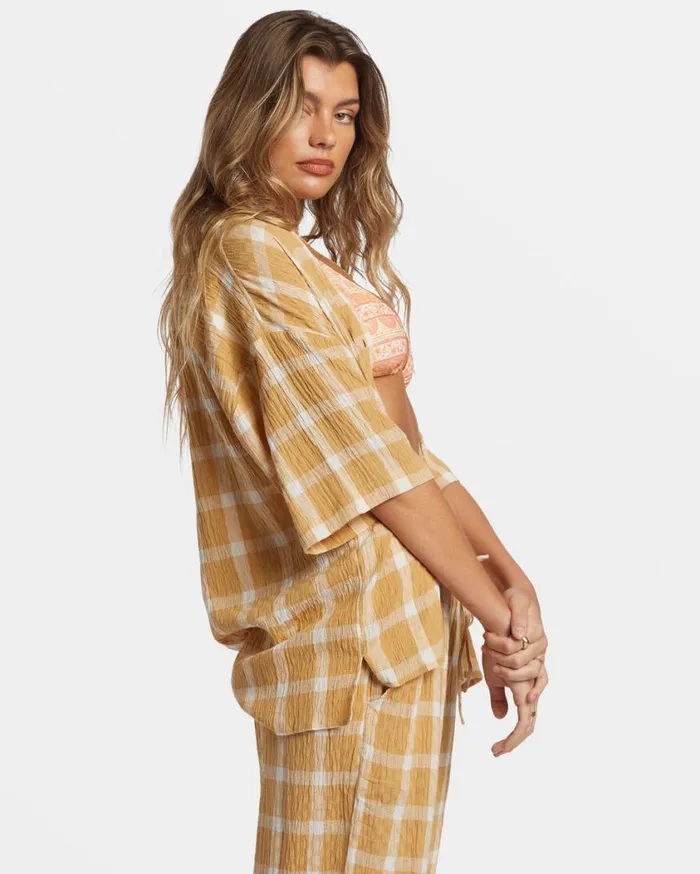 Billabong Beach Side Oversized Short Sleeve Shirt Hemp 2 Womens Tops Billabong Beach Side Oversized Short Sleeve Shirt Hemp 2 Womens Tops
