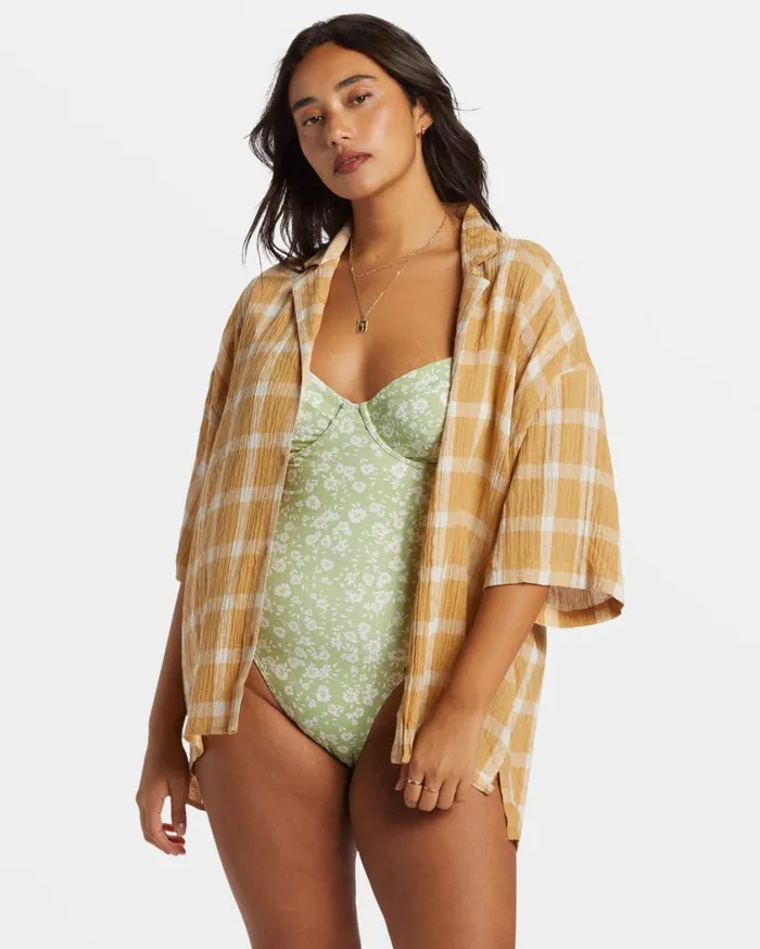 Billabong Beach Side Oversized Short Sleeve Shirt Hemp 2 Womens Tops Billabong Beach Side Oversized Short Sleeve Shirt Hemp 2 Womens Tops