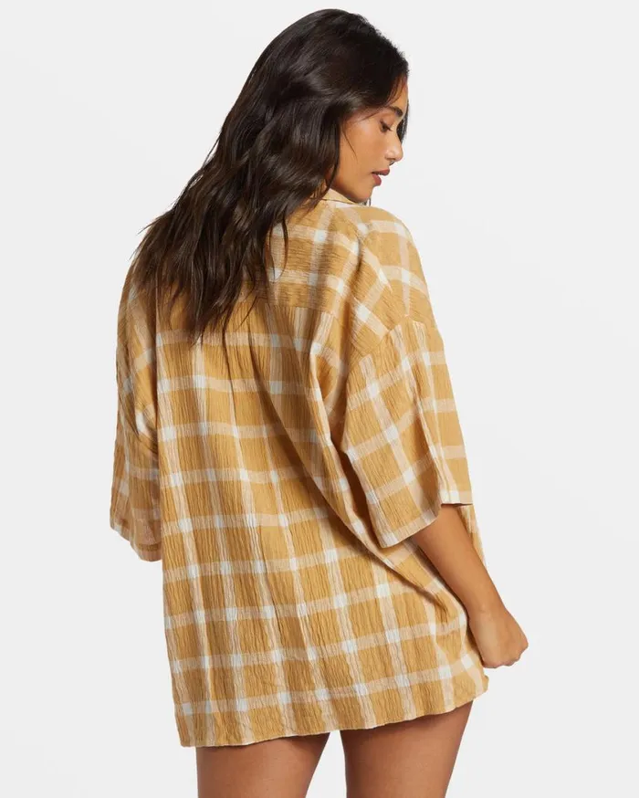 Billabong Beach Side Oversized Short Sleeve Shirt Hemp 2 Womens Tops Billabong Beach Side Oversized Short Sleeve Shirt Hemp 2 Womens Tops