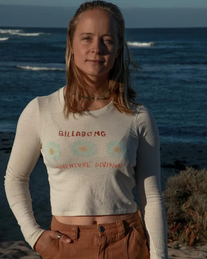 Billabong Cabin Mate Long Sleeve Tshirt White Cap Womens Graphic Tees and Tanks