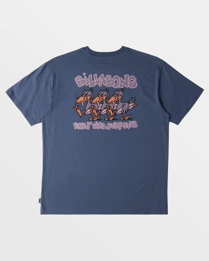 Billabong Early Birds TShirt Slate Blue Mens TShirts Billabong Early Birds TShirt Slate Blue Mens TShirts