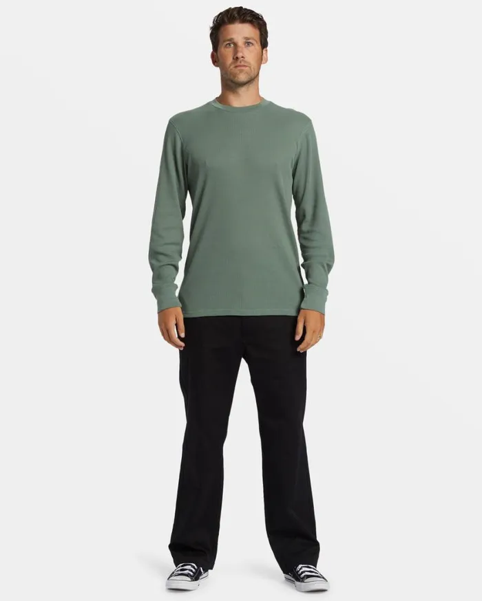 Billabong Essential Long Sleeve Thermal Top Fern Mens TShirts Billabong Essential Long Sleeve Thermal Top Fern Mens TShirts