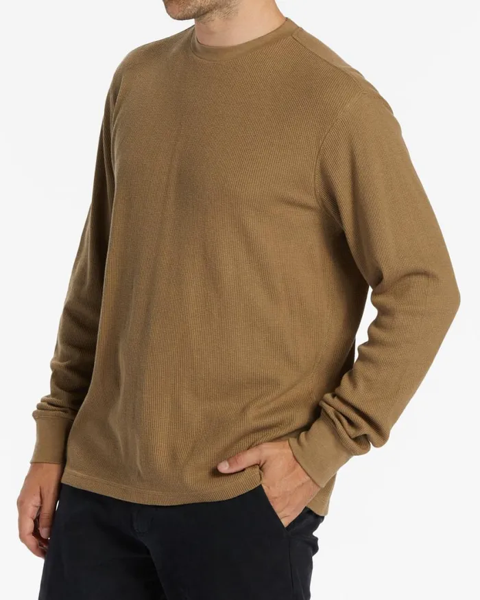 Billabong Essential Long Sleeve Thermal Top Gravel Mens TShirts Billabong Essential Long Sleeve Thermal Top Gravel Mens TShirts