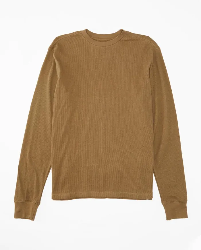 Billabong Essential Long Sleeve Thermal Top Gravel Mens TShirts Billabong Essential Long Sleeve Thermal Top Gravel Mens TShirts