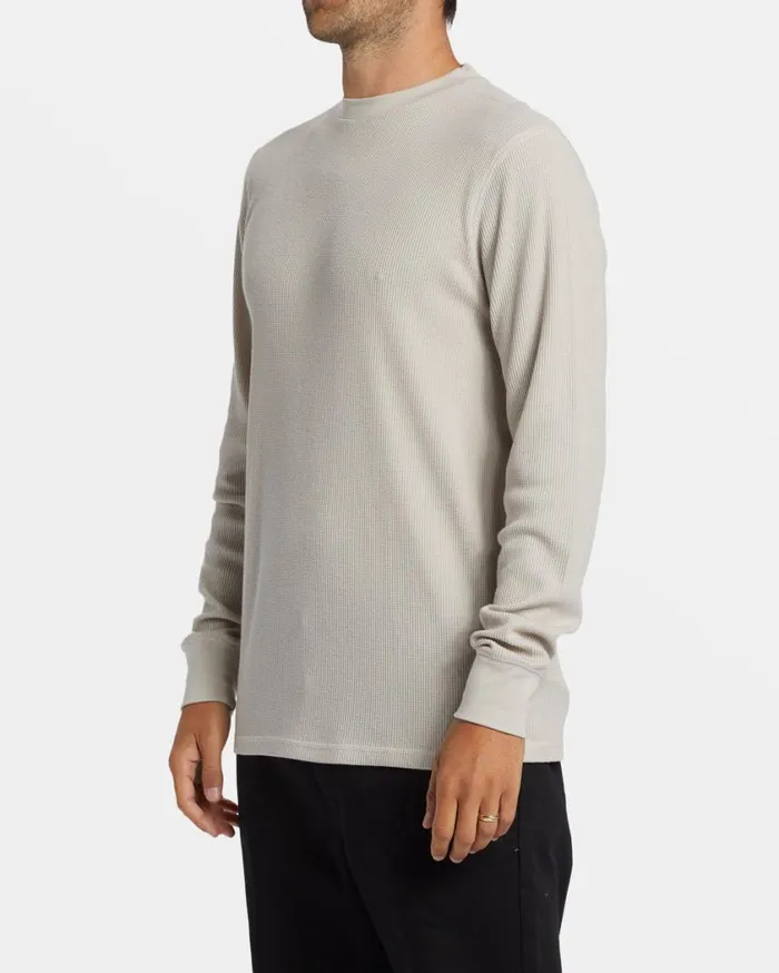 Billabong Essential Long Sleeve Thermal Top Stone Mens TShirts Billabong Essential Long Sleeve Thermal Top Stone Mens TShirts