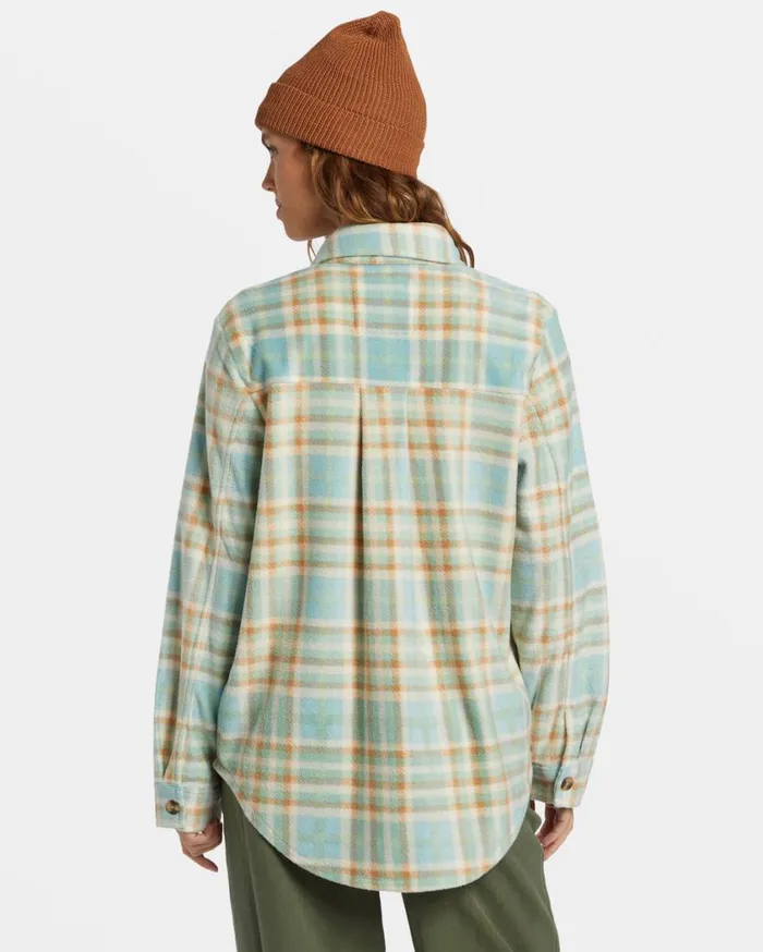 Billabong Forge Fleece Shacket Blue Haze Womens Jackets Billabong Forge Fleece Shacket Blue Haze Womens Jackets