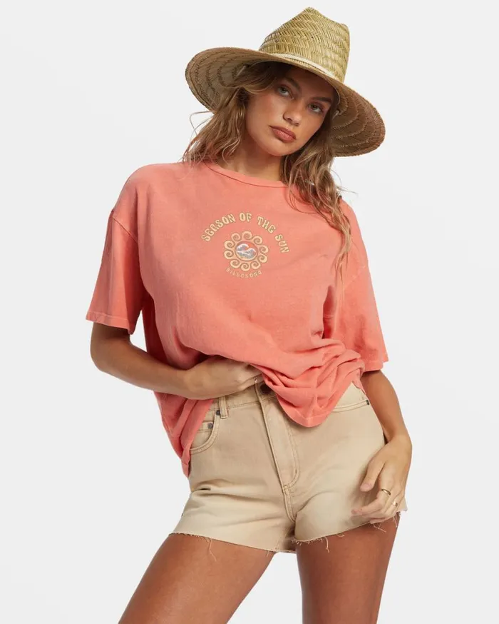 Billabong Its The Season TShirt Papaya Womens Tops
