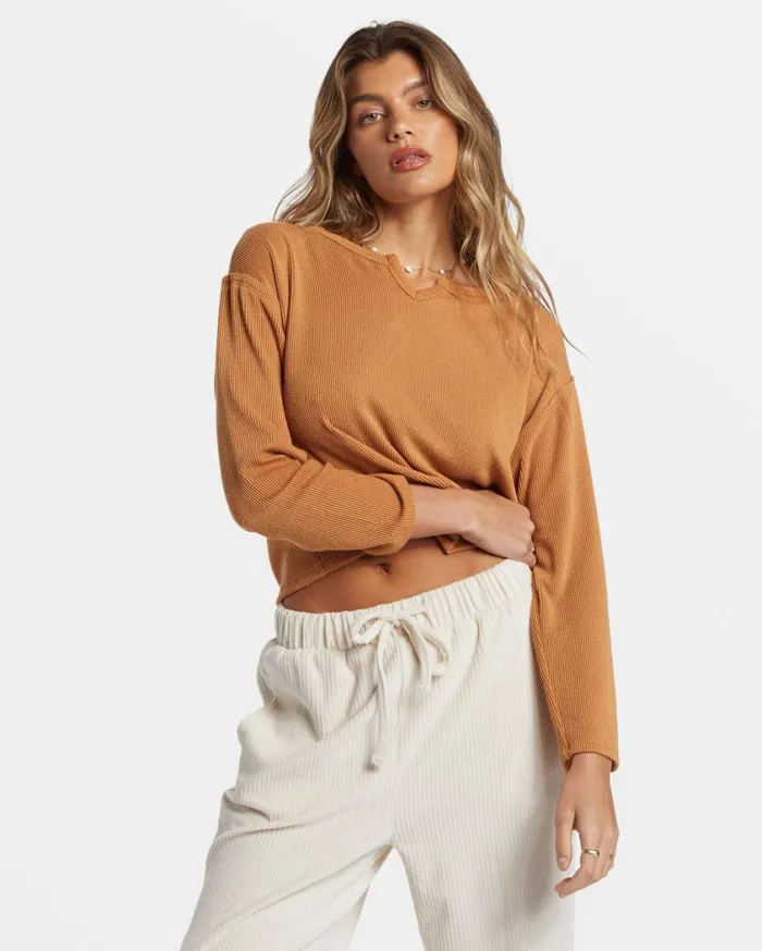 Billabong Mai Tai Knit Top Sandalwood Womens Tops