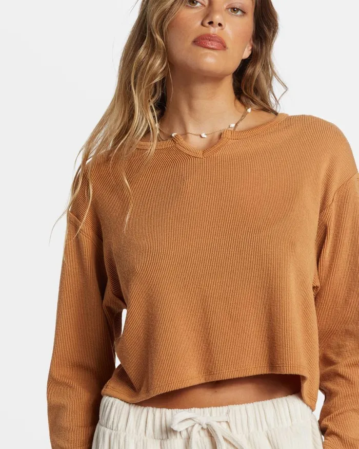 Billabong Mai Tai Knit Top Sandalwood Womens Tops Billabong Mai Tai Knit Top Sandalwood Womens Tops