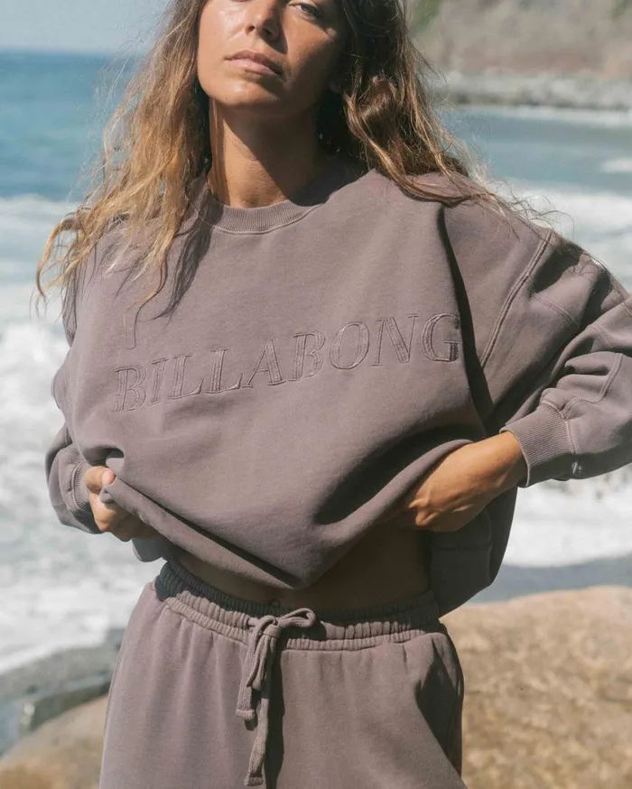 Billabong Palmin Kendal Crewneck Sweatshirt Kona Womens Sweatshirts and Fleece