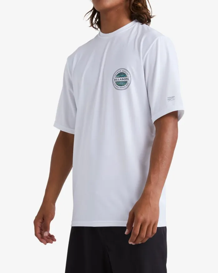 Billabong Rotor Loose Fit Short Sleeve Surf Tee White Mens Rashguards and Surf Tees Billabong Rotor Loose Fit Short Sleeve Surf Tee White Mens Rashguards and Surf Tees
