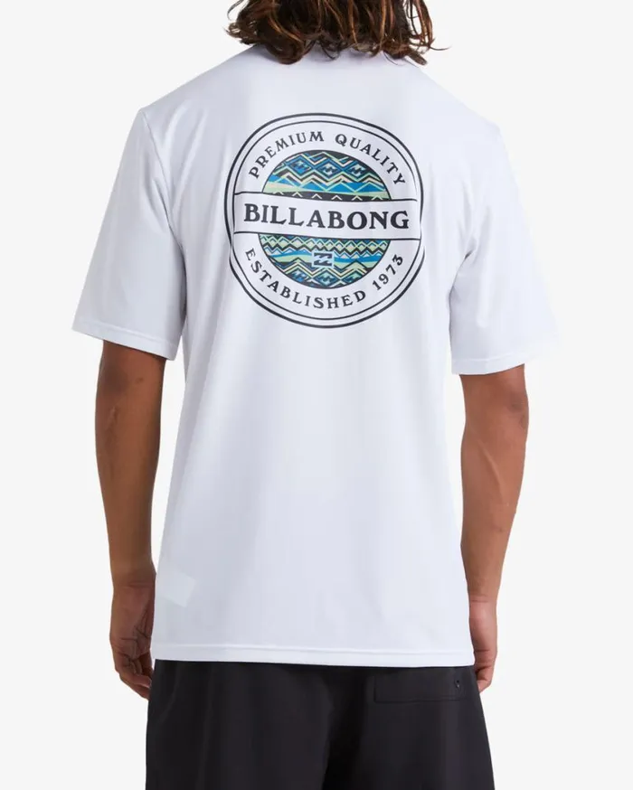 Billabong Rotor Loose Fit Short Sleeve Surf Tee White Mens Rashguards and Surf Tees Billabong Rotor Loose Fit Short Sleeve Surf Tee White Mens Rashguards and Surf Tees