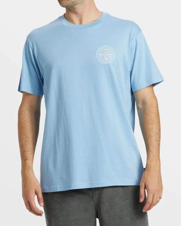 Billabong Rotor TShirt Blue Wash Mens TShirts Billabong Rotor TShirt Blue Wash Mens TShirts