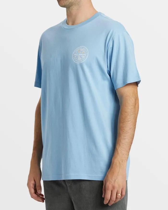 Billabong Rotor TShirt Blue Wash Mens TShirts Billabong Rotor TShirt Blue Wash Mens TShirts