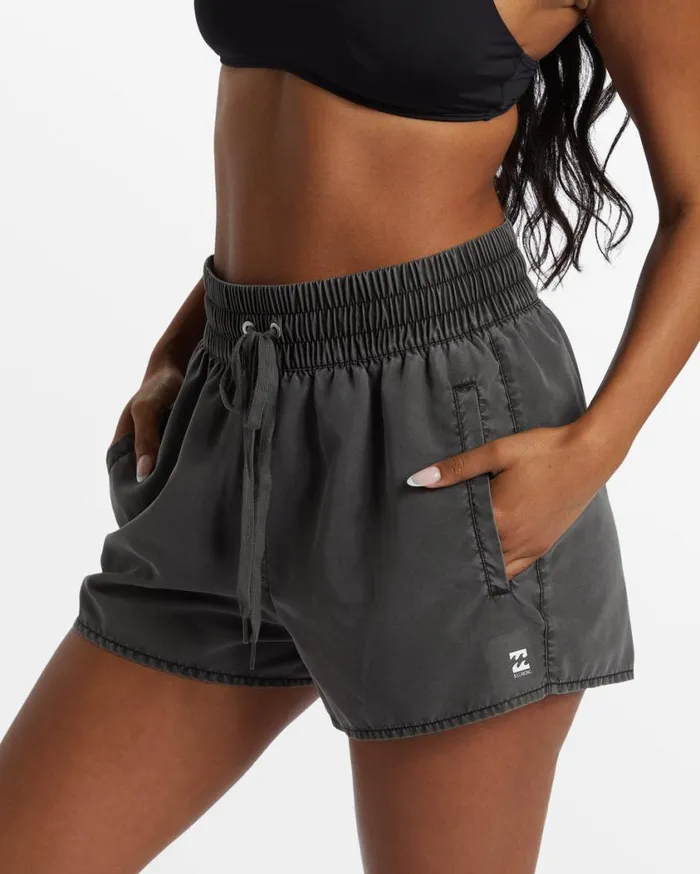 Billabong Sol Searcher New Elastic Waist Volleys Black Pebble Womens Boardshorts Billabong Sol Searcher New Elastic Waist Volleys Black Pebble Womens Boardshorts