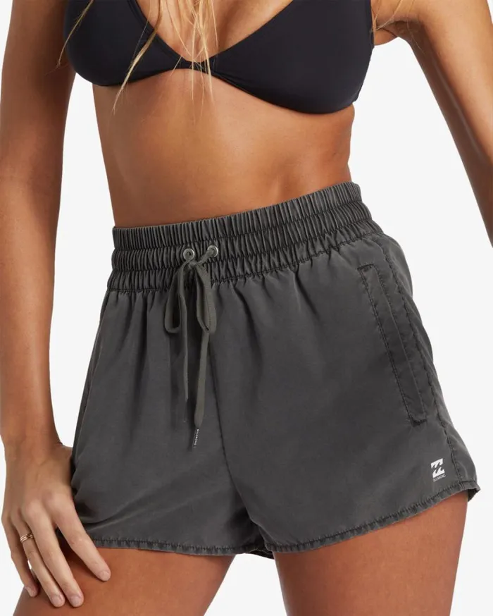 Billabong Sol Searcher New Elastic Waist Volleys Black Pebble Womens Boardshorts Billabong Sol Searcher New Elastic Waist Volleys Black Pebble Womens Boardshorts