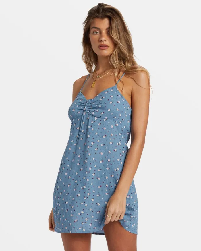Billabong Sun Chaser Mini Slip Dress Blue Shadow Womens Dresses