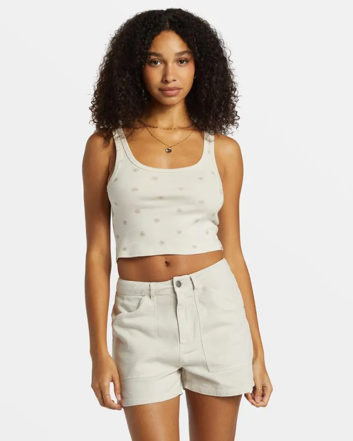 Billabong Sun Goddess Printed Tank Top Cobblestone Womens Tops