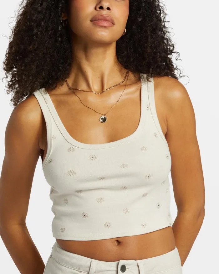 Billabong Sun Goddess Printed Tank Top Cobblestone Womens Tops