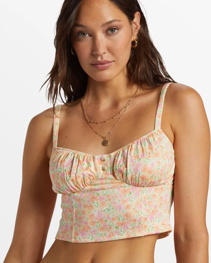 Billabong Sweet Days Fitted Tank Top Tangy Peach Womens Tops Billabong Sweet Days Fitted Tank Top Tangy Peach Womens Tops