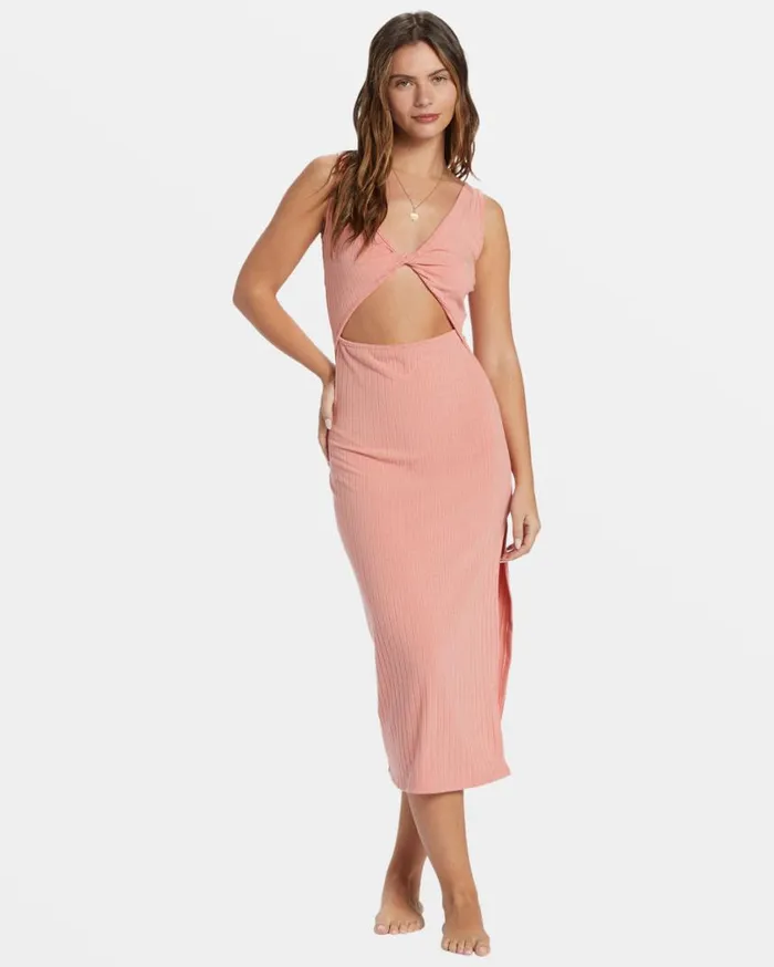 Billabong Take A Look Rib Knit Dress Peach Out Womens Dresses Billabong Take A Look Rib Knit Dress Peach Out Womens Dresses