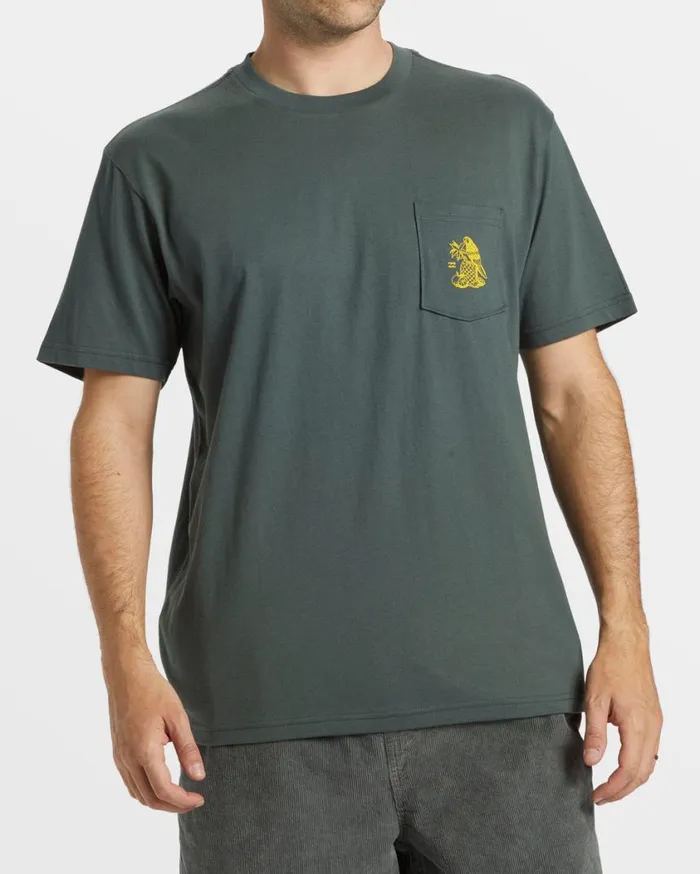 Billabong Tropicales Pocket TShirt Slate Green Mens TShirts Billabong Tropicales Pocket TShirt Slate Green Mens TShirts
