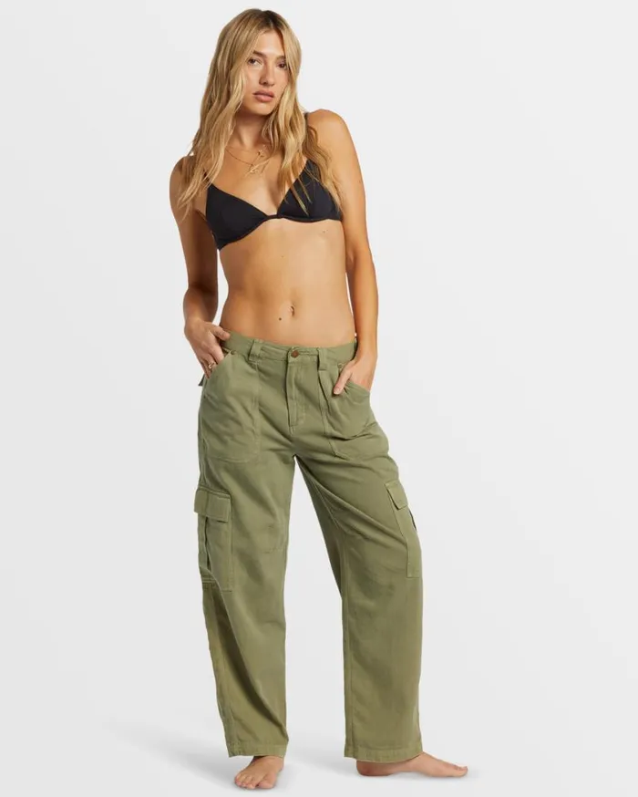 Billabong Walk Along Pants Army Womens Jeans and Pants Billabong Walk Along Pants Army Womens Jeans and Pants