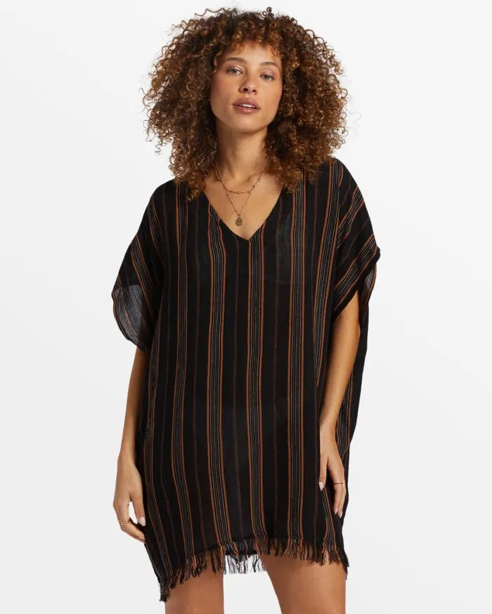 Billabong Walk Away Tunic Top Black Womens Dresses