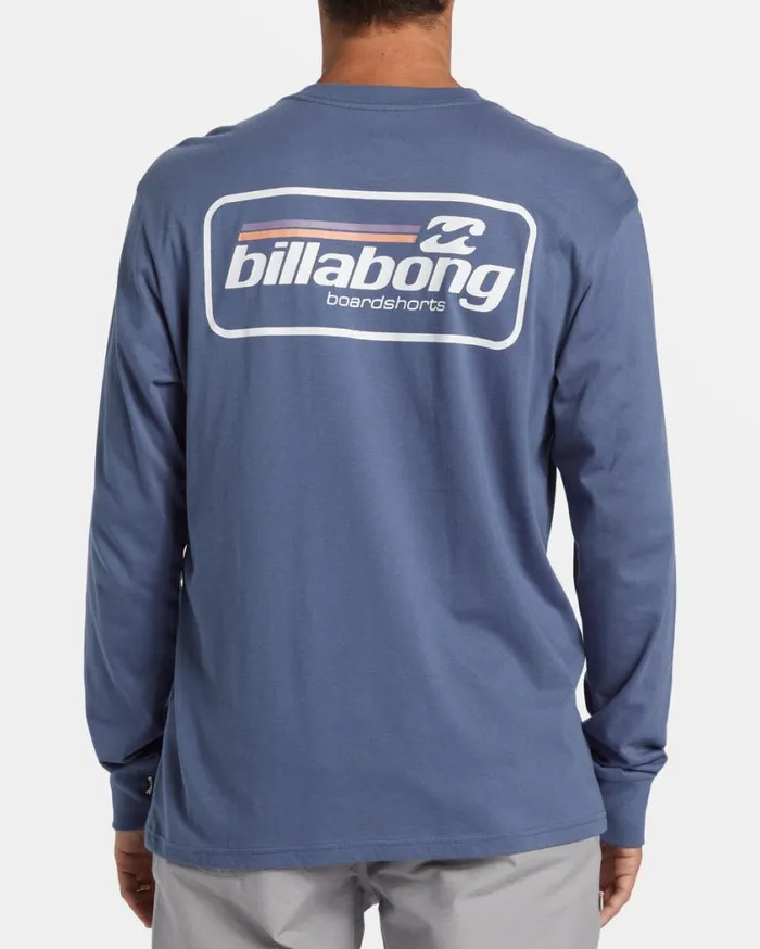 Billabong Walled Long Sleeve Tshirt Slate Blue Mens TShirts