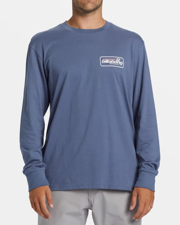 Billabong Walled Long Sleeve Tshirt Slate Blue Mens TShirts Billabong Walled Long Sleeve Tshirt Slate Blue Mens TShirts