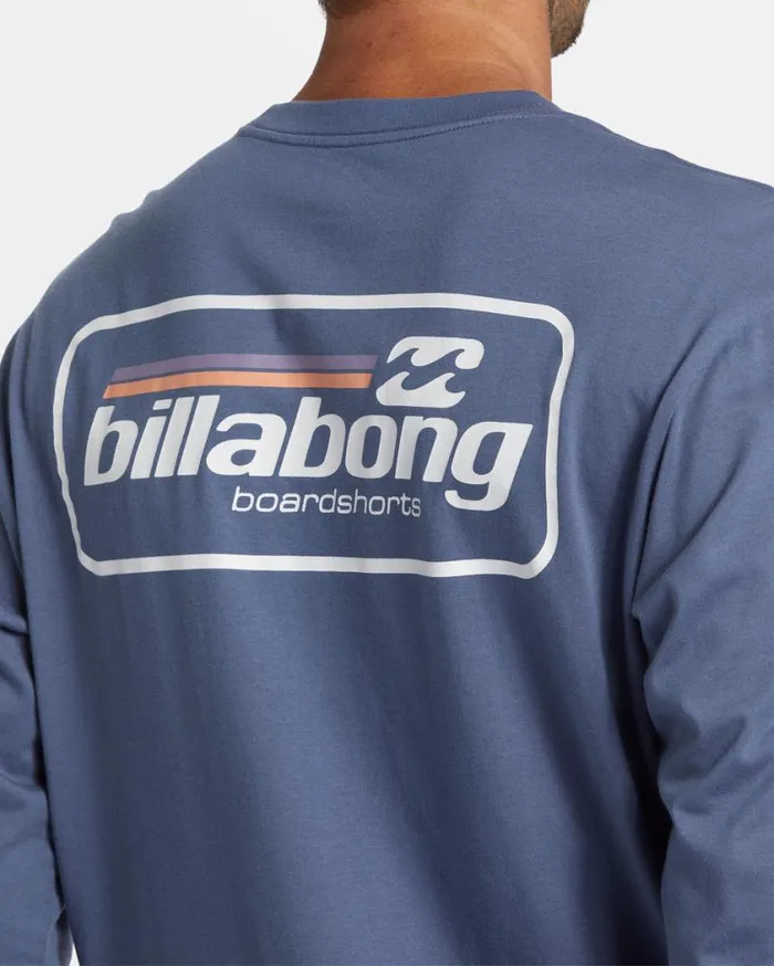 Billabong Walled Long Sleeve Tshirt Slate Blue Mens TShirts Billabong Walled Long Sleeve Tshirt Slate Blue Mens TShirts