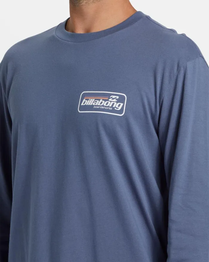 Billabong Walled Long Sleeve Tshirt Slate Blue Mens TShirts Billabong Walled Long Sleeve Tshirt Slate Blue Mens TShirts