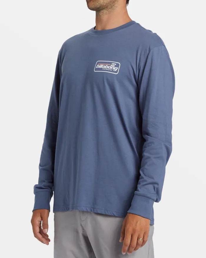 Billabong Walled Long Sleeve Tshirt Slate Blue Mens TShirts Billabong Walled Long Sleeve Tshirt Slate Blue Mens TShirts