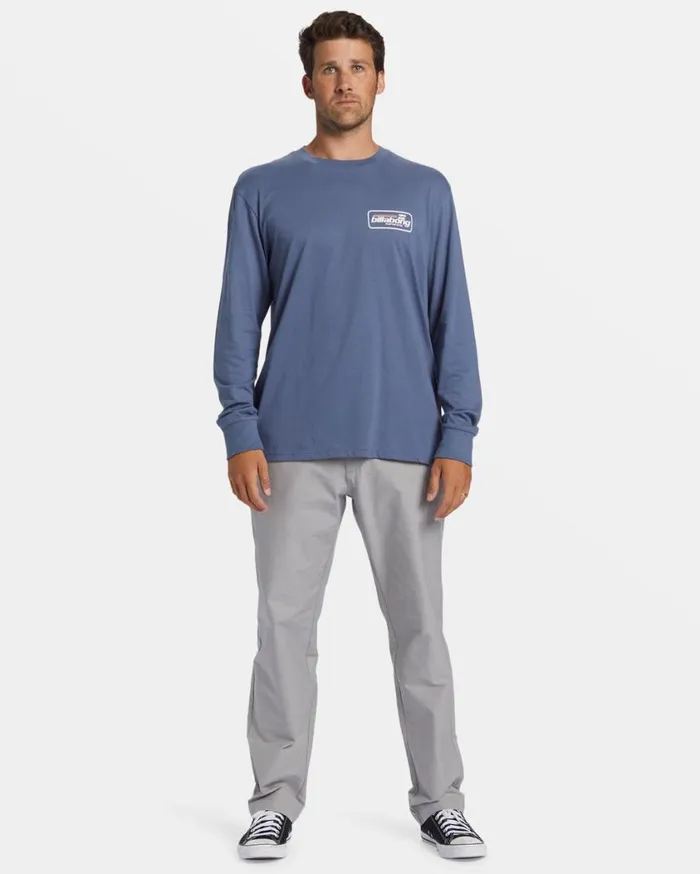 Billabong Walled Long Sleeve Tshirt Slate Blue Mens TShirts Billabong Walled Long Sleeve Tshirt Slate Blue Mens TShirts