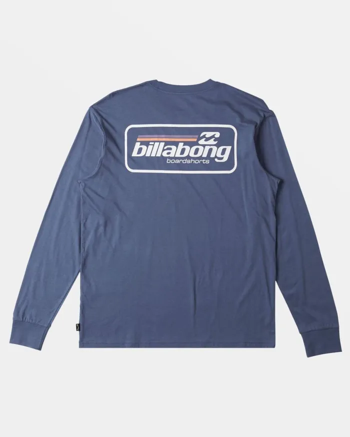 Billabong Walled Long Sleeve Tshirt Slate Blue Mens TShirts Billabong Walled Long Sleeve Tshirt Slate Blue Mens TShirts