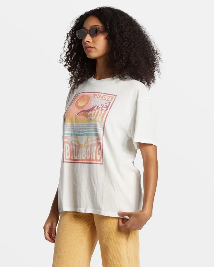 Billabong With The Sun TShirt Salt Crystal Womens Graphic Tees and Tanks Billabong With The Sun TShirt Salt Crystal Womens Graphic Tees and Tanks