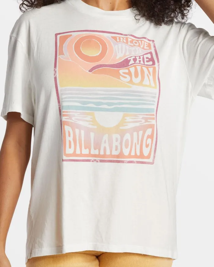Billabong With The Sun TShirt Salt Crystal Womens Graphic Tees and Tanks Billabong With The Sun TShirt Salt Crystal Womens Graphic Tees and Tanks