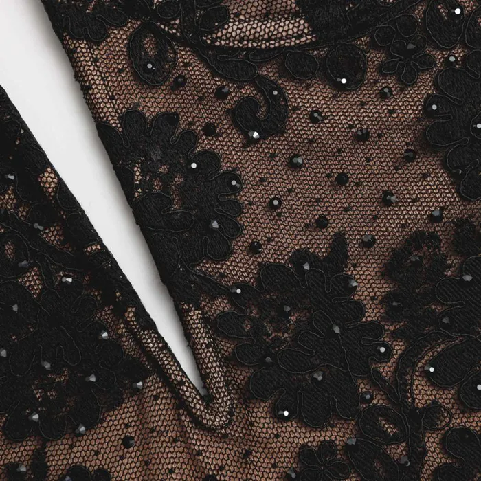 Black Rhinestone Lace Bandeau Mini Dress Women Self Portrait Dresses Black Rhinestone Lace Bandeau Mini Dress Women Self Portrait Dresses