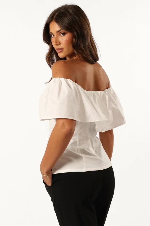 Blouses and Shirts Women Petal and Pup Emery Off The Shoulder Top White