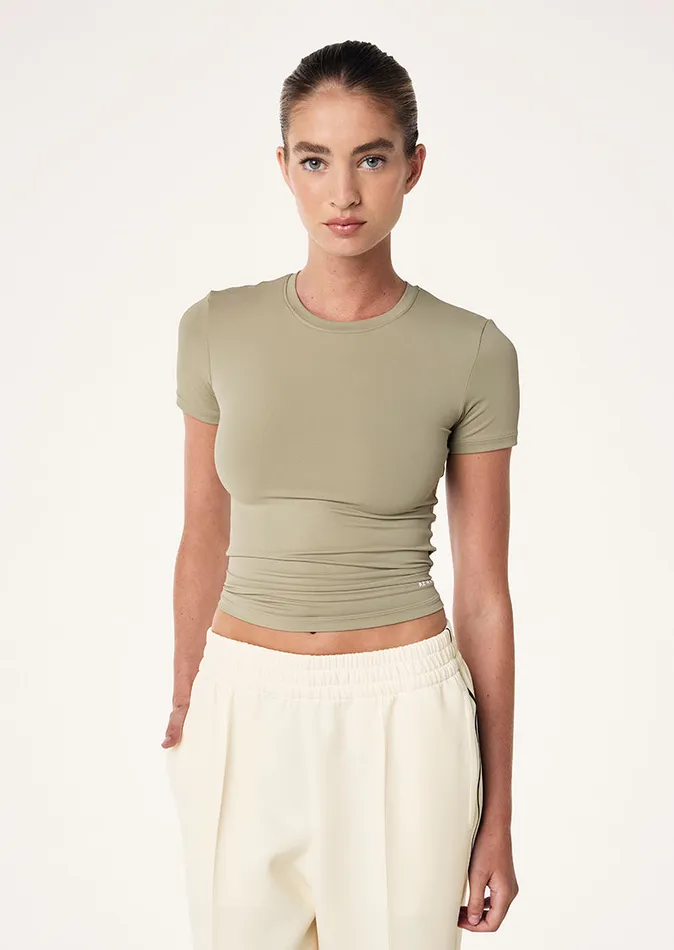 Bodyluxe FOUNDATION SHORT SLEEVE TEE IN SILVER SAGE 8211 PE Nation Women