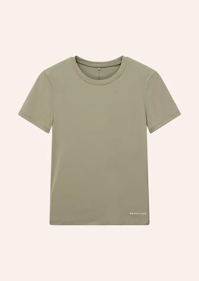Bodyluxe FOUNDATION SHORT SLEEVE TEE IN SILVER SAGE 8211 PE Nation Women