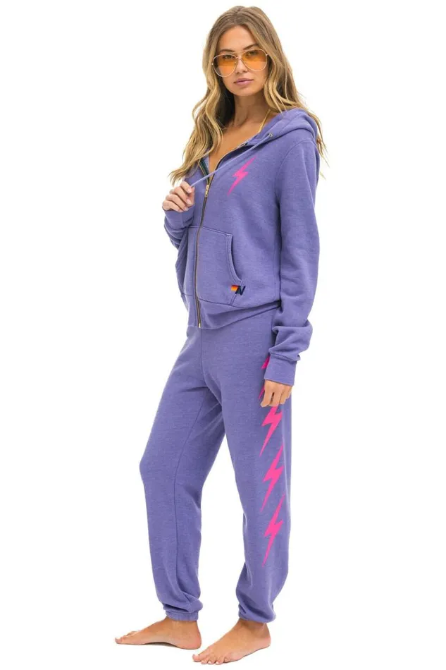 Bolt 2 Hoodie 8211 Lavender Neon Pink WomenMen Aviator Nation Hoodies