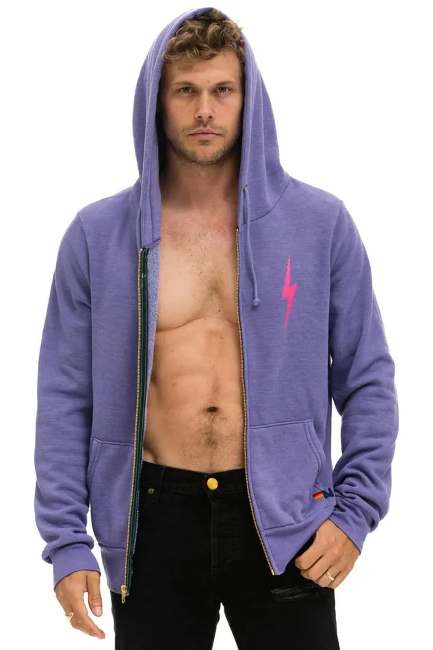 Bolt 2 Hoodie 8211 Lavender Neon Pink WomenMen Aviator Nation Hoodies